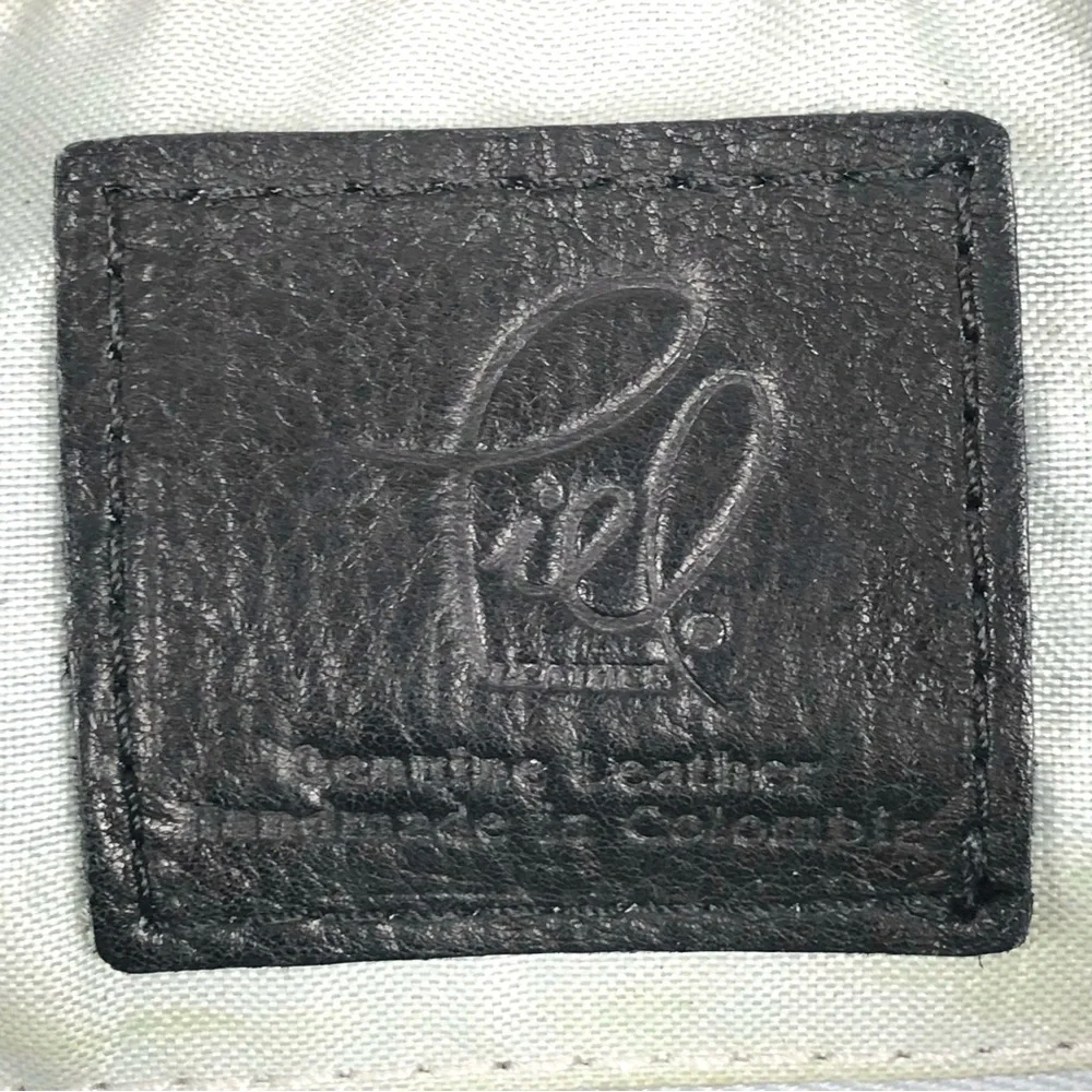 Piel Leather Open Market Bag Black Shoulder Bag 12.5x10.5x2 in. - Picture 7 of 12